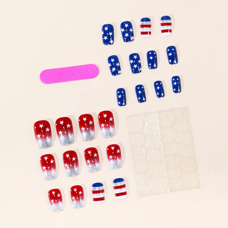 Patriotic Themed Nail Art Extensions Stornfield