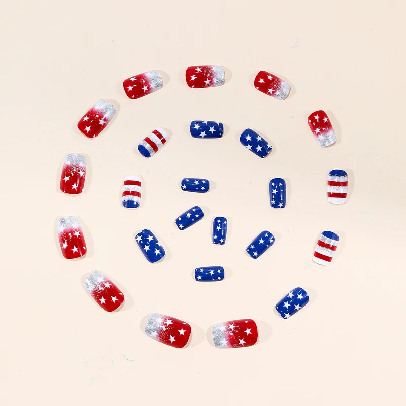 Patriotic Themed Nail Art Extensions Stornfield