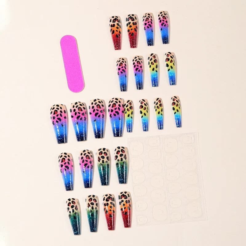 Ombre Leopard Print Nail Art Extensions Stornfield