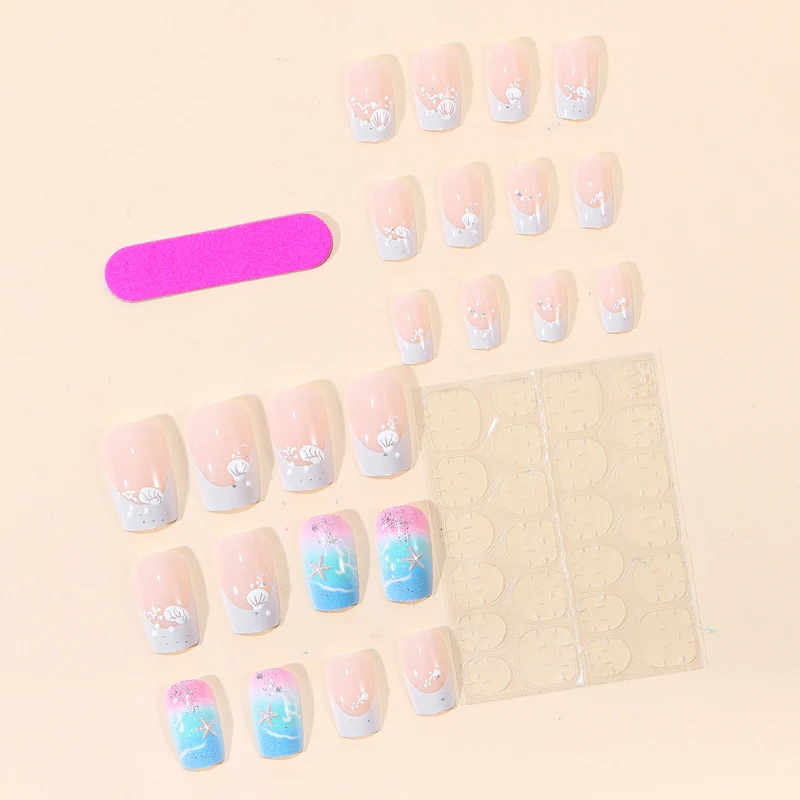 Ocean-Inspired Gel Nail Art Extensions Stornfield