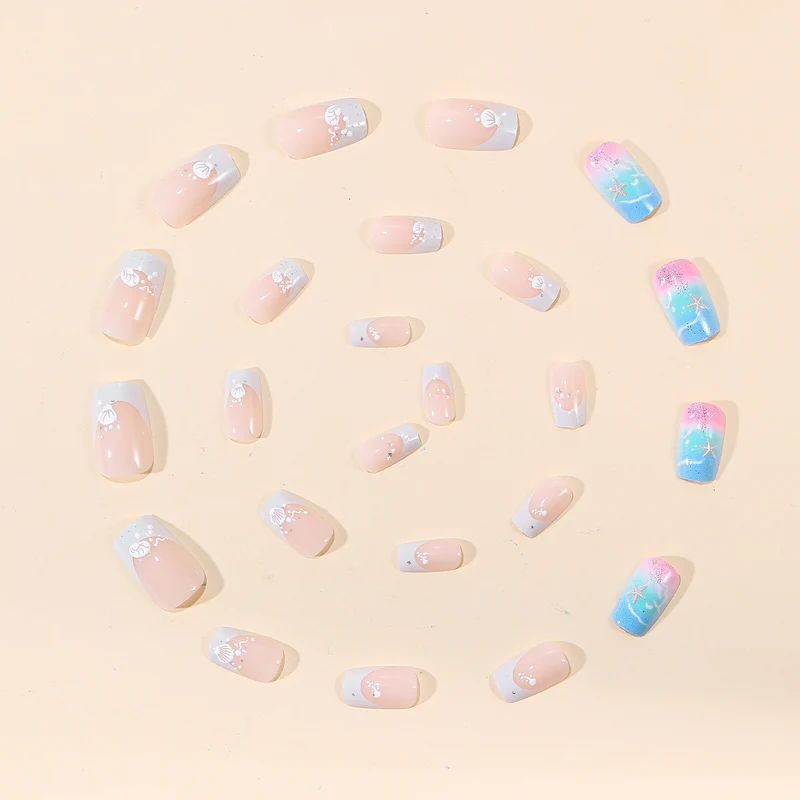 Ocean-Inspired Gel Nail Art Extensions Stornfield
