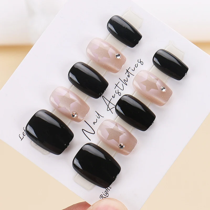 Glamouröses Stern-Design Press-On Nagelset Karnz