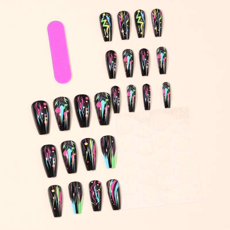 Neon Abstract Artistic Nail Art Extensions Stornfield