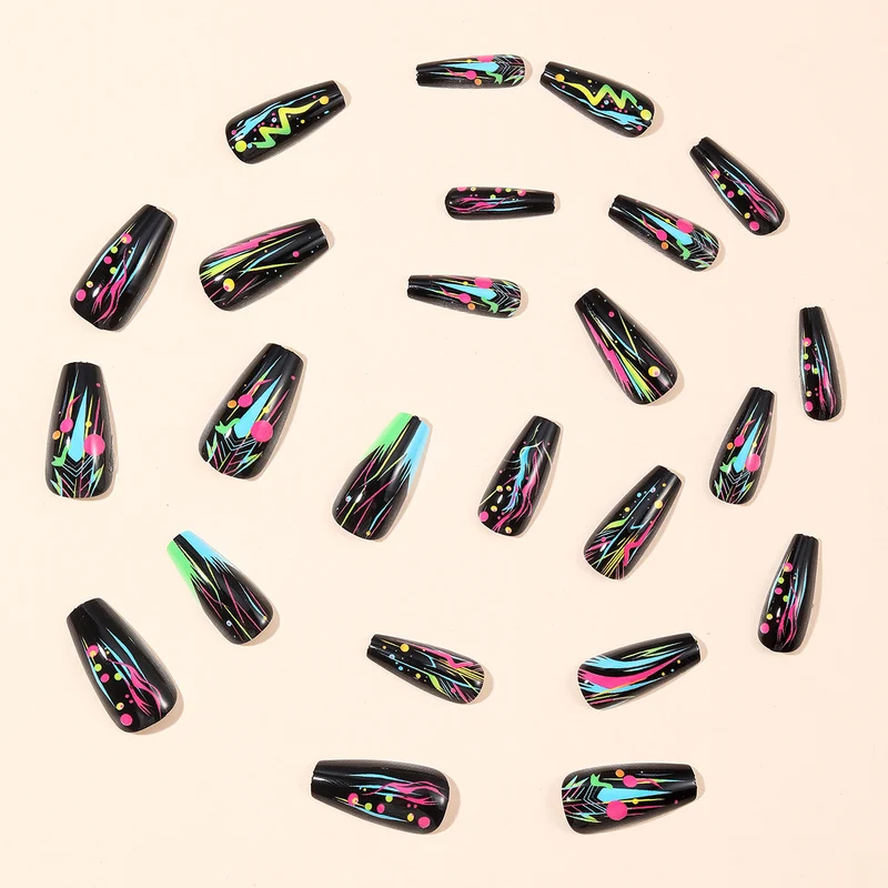 Neon Abstract Artistic Nail Art Extensions Stornfield