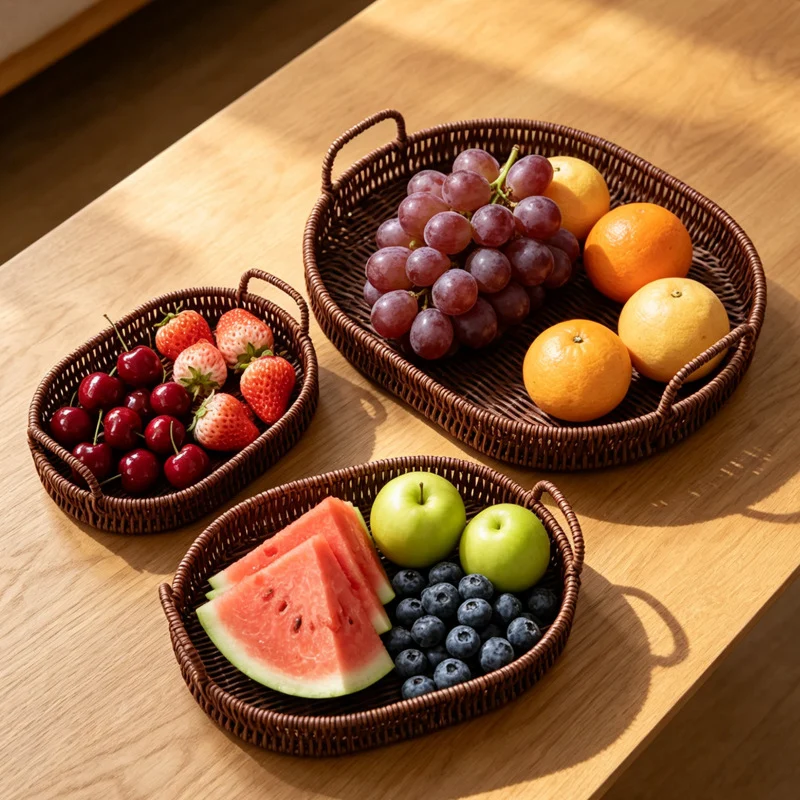 Natural Woven Serving Tray Stornfield