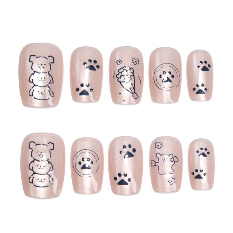 Künstliche Nagelkunst mit verspielten Tiermotiven Karnz