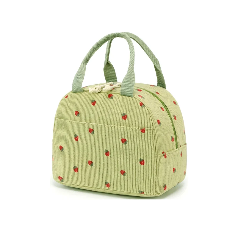 Insulated Lunch Bag with Cute Strawberry Print