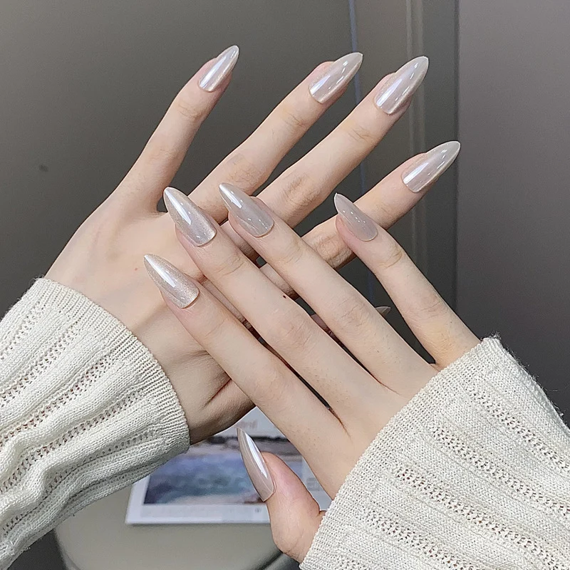 Elegant Glossy Stiletto Press-On Nails Stornfield