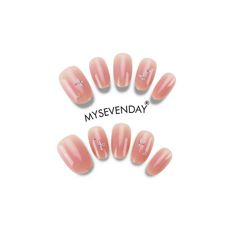 Elegant Glossy Nail Tips with Subtle Star Accents Stornfield