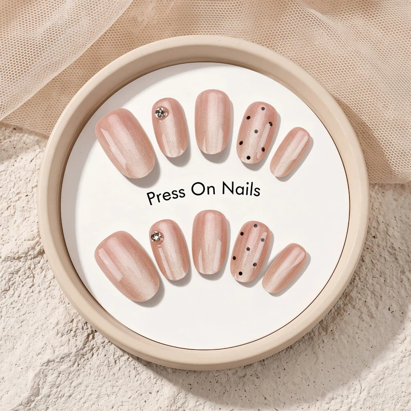 Elegant Glittery Press-On Nails Stornfield