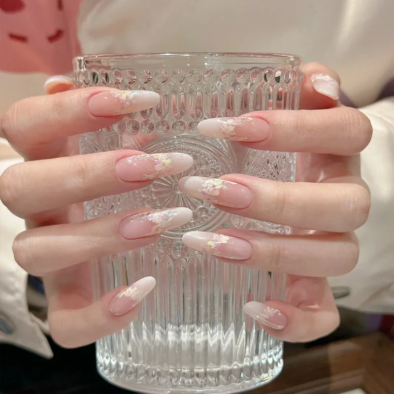 Elegant Gel Press-On Nails with Rhinestone and Glitter Accents Stornfield