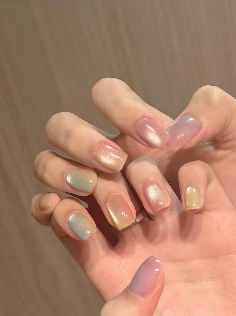 Elegant Gel Press-On Nails with Rhinestone and Glitter Accents Stornfield