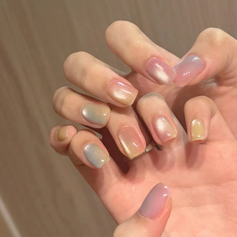 Elegant Gel Press-On Nails with Rhinestone and Glitter Accents Stornfield