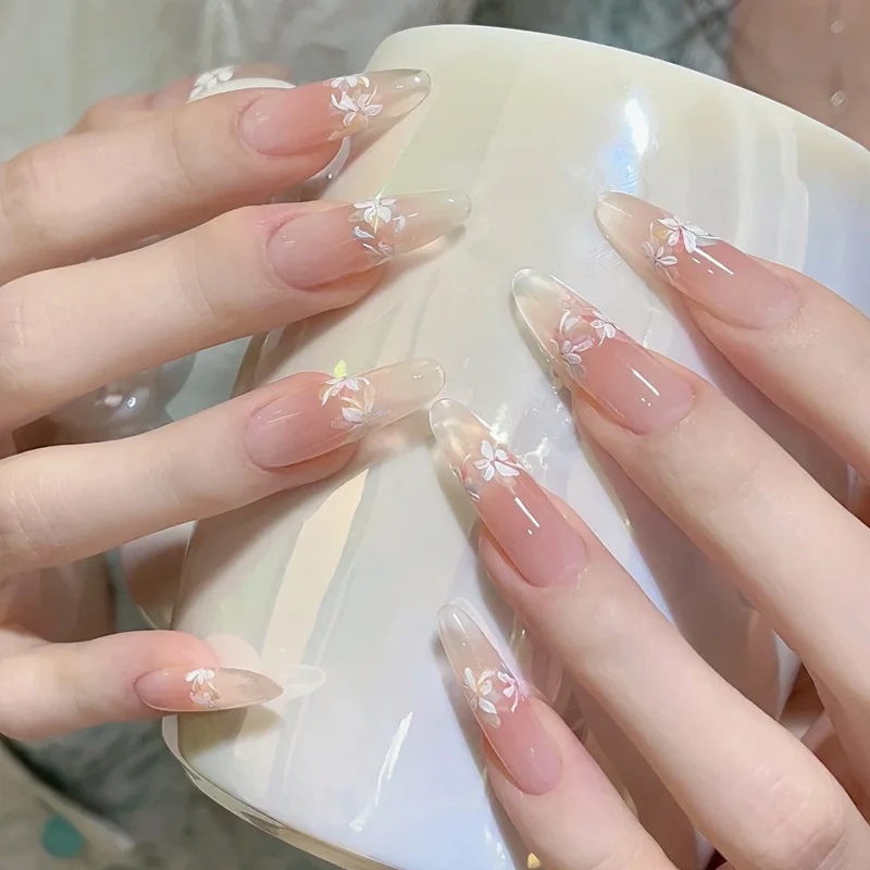 Elegant Gel Press-On Nails with Rhinestone and Glitter Accents Stornfield