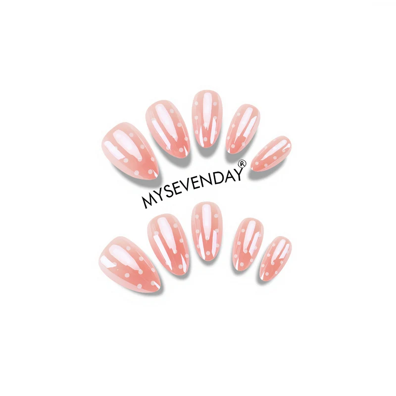 Elegant Gel Nail Art Set with Polka Dot Design Stornfield