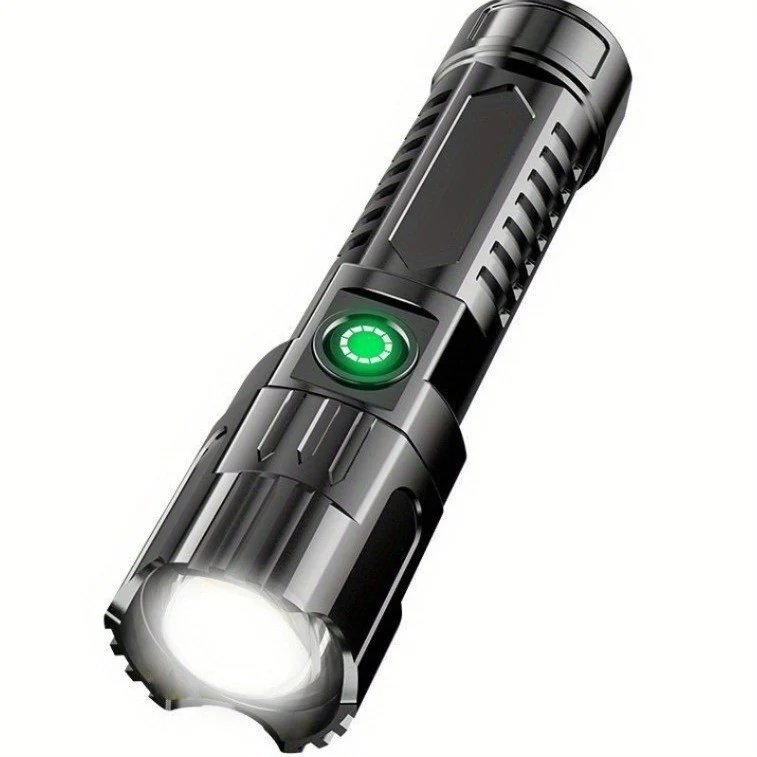 Portable LED flashlight with zoom function