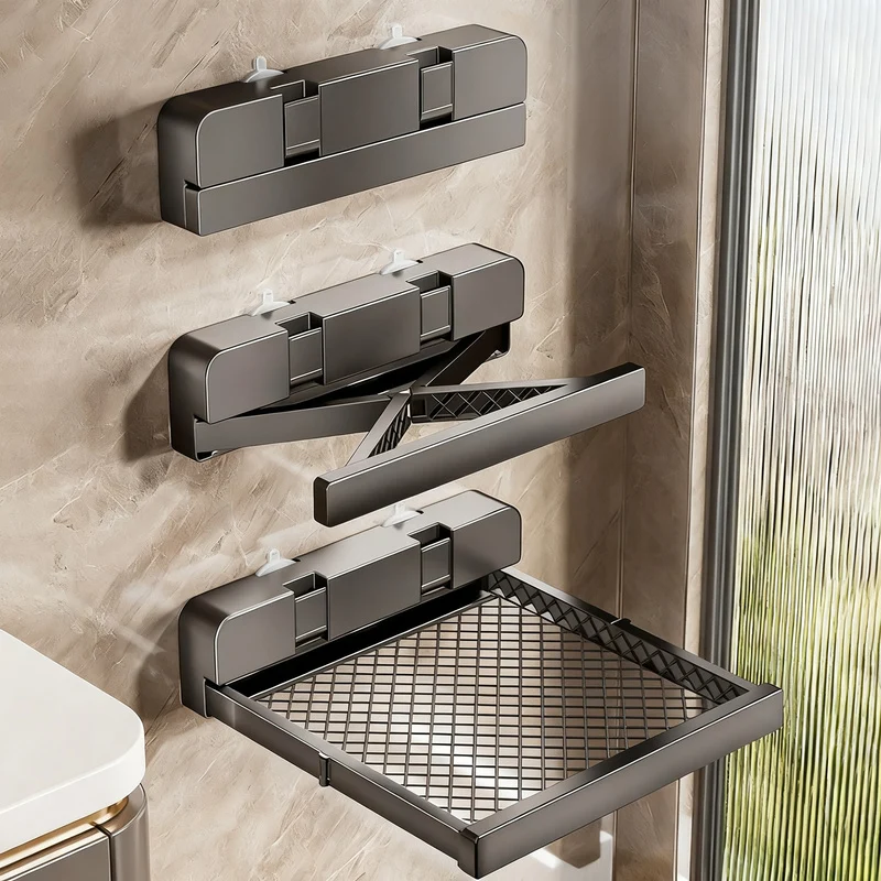 Wall shelf for sink, foldable