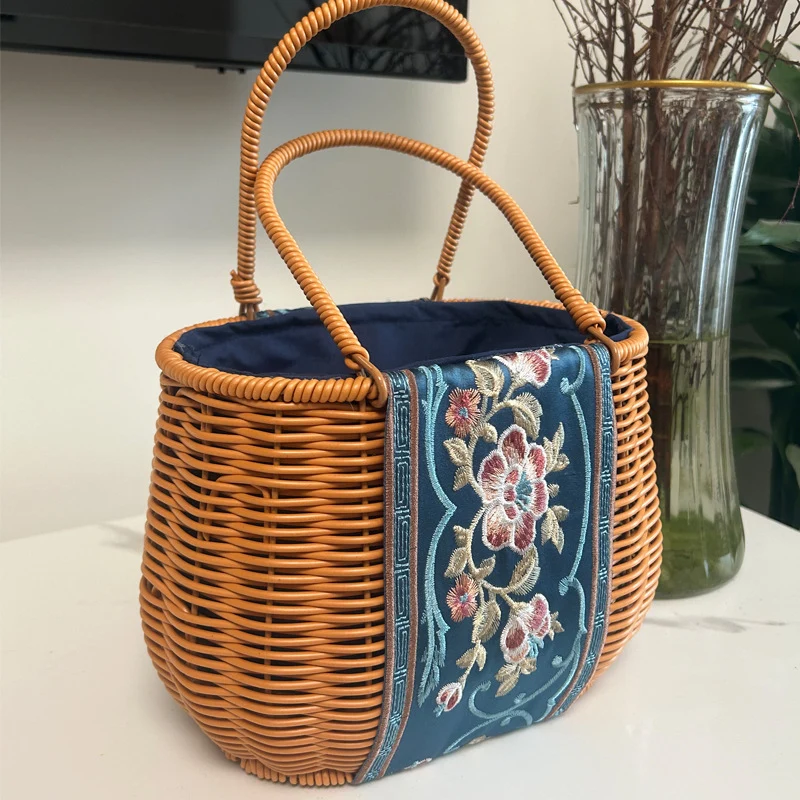 Embroidered Woven Handbag Stornfield
