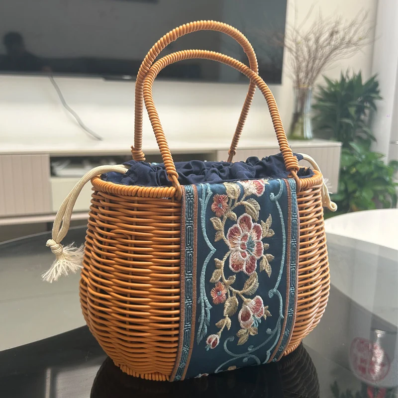 Embroidered Woven Handbag Stornfield
