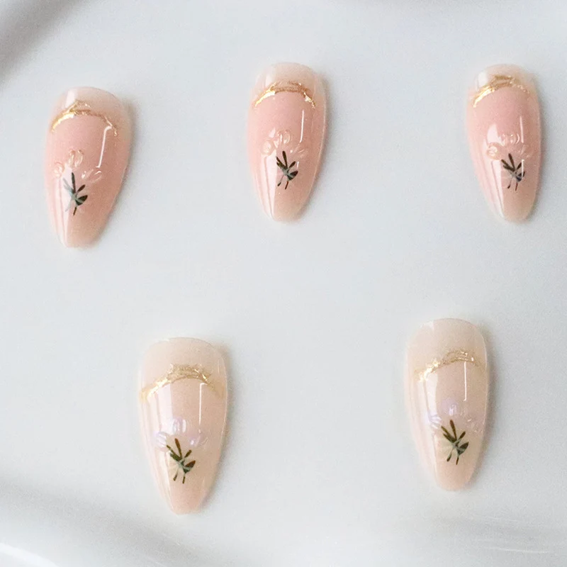 Artistic Long Almond-Shaped Nail Art Enhancements Stornfield