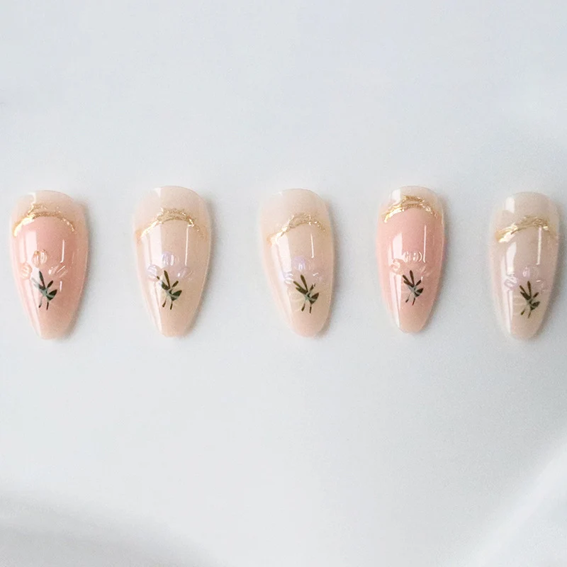 Artistic Long Almond-Shaped Nail Art Enhancements Stornfield