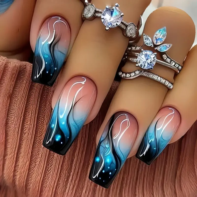 Artistic Long Acrylic Nail Extensions Stornfield
