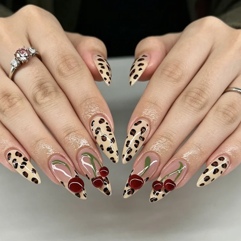 Artistic Leopard Print Press-On Nail Extensions Stornfield