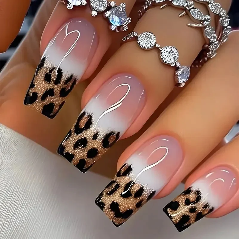 Artistic Leopard Print Acrylic Nail Enhancements Stornfield