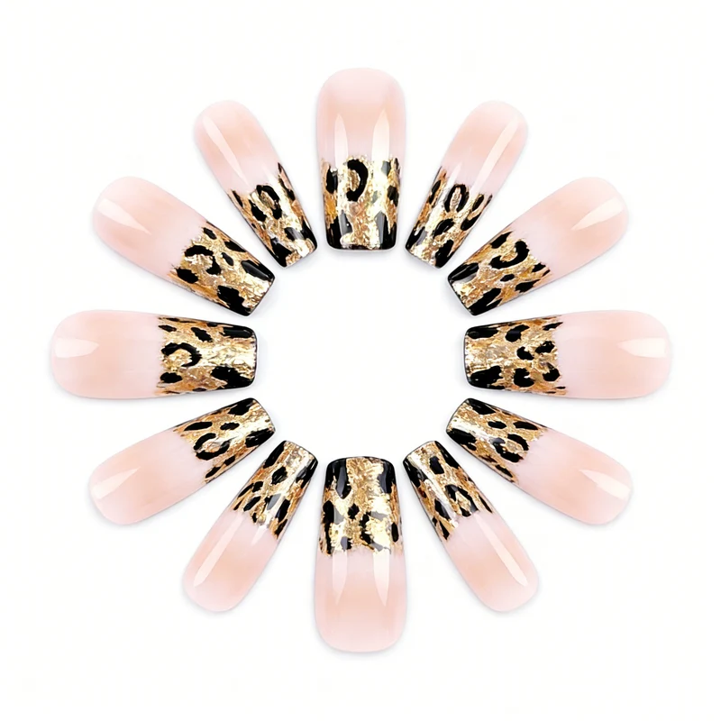 Artistic Leopard Print Acrylic Nail Enhancements Stornfield