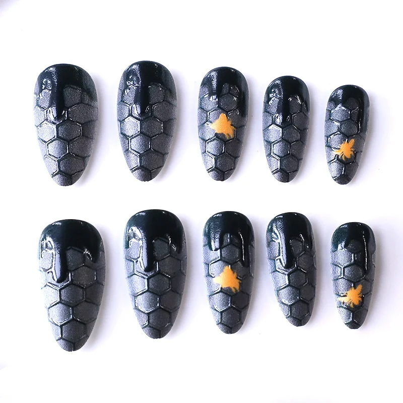 Artistic Hexagonal Nail Art Extensions Stornfield