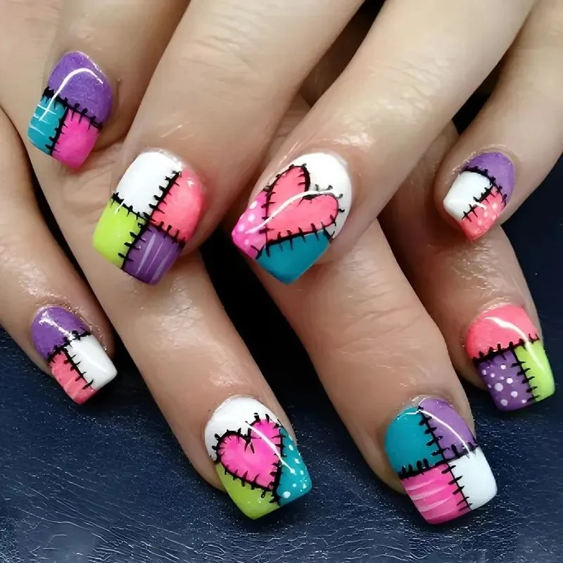 Artistic Heart-Printed Nail Art Set Stornfield