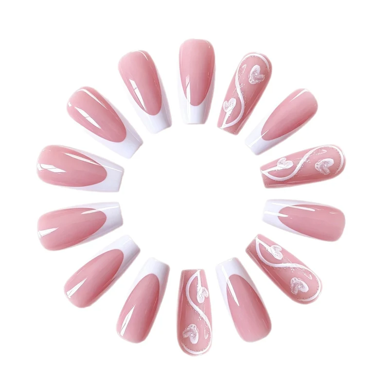 Artistic Heart-Inspired Nail Enhancements Stornfield