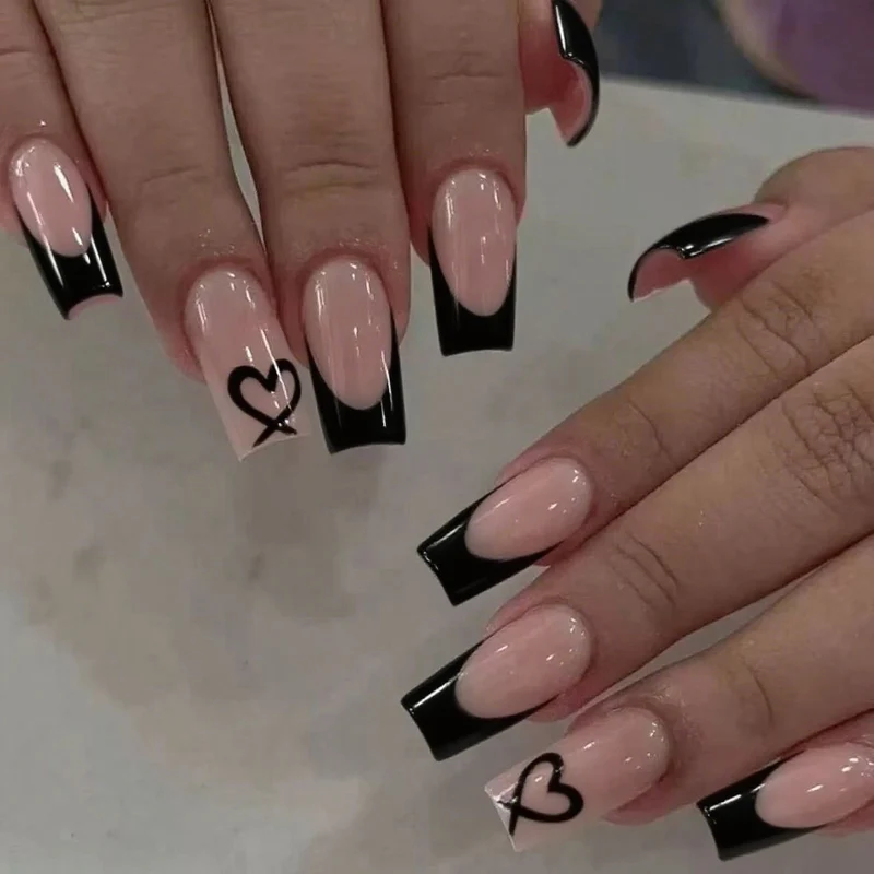 Artistic Heart-Inspired Acrylic Nail Art Enhancements Stornfield