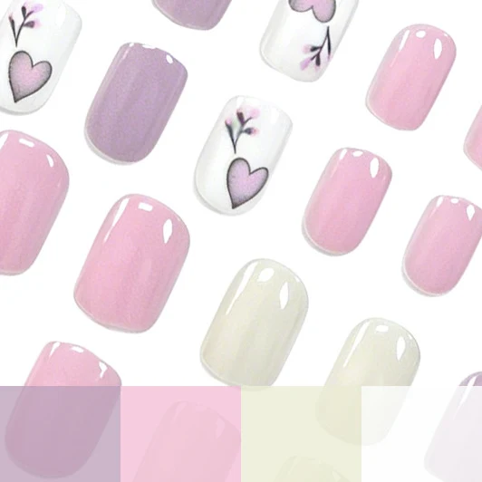 Artistic Heart-Design Nail Art Enhancements Stornfield