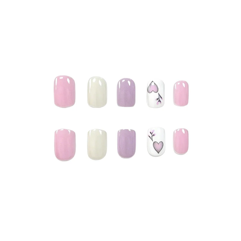 Artistic Heart-Design Nail Art Enhancements Stornfield