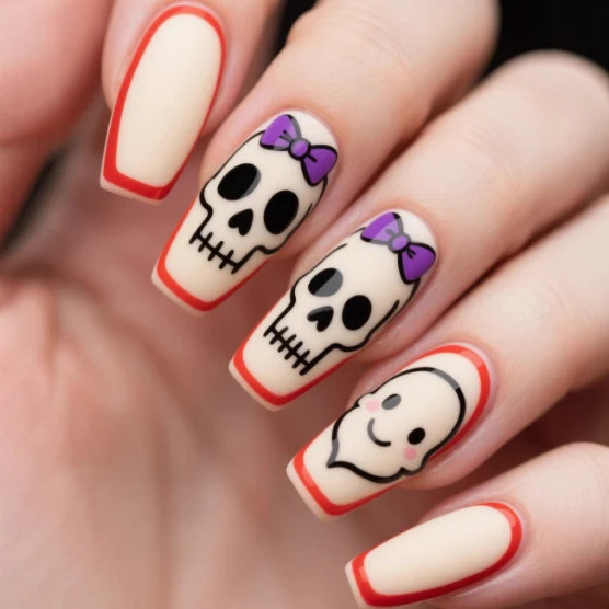 Artistic Halloween-Themed Nail Art Extensions Stornfield