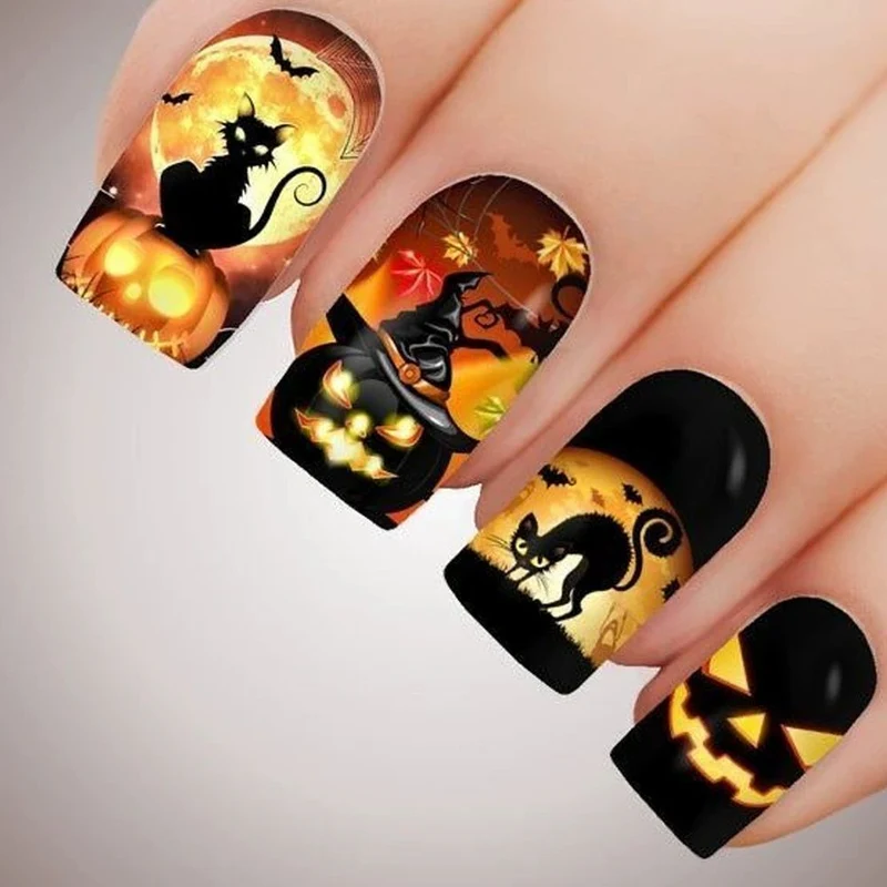 Artistic Halloween-Themed Nail Art Stornfield