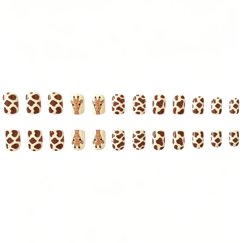 Artistic Giraffe-Themed Nail Art Extensions Stornfield