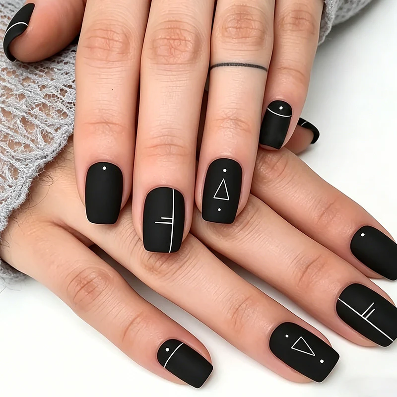 Artistic Geometric Nail Art Design Stornfield