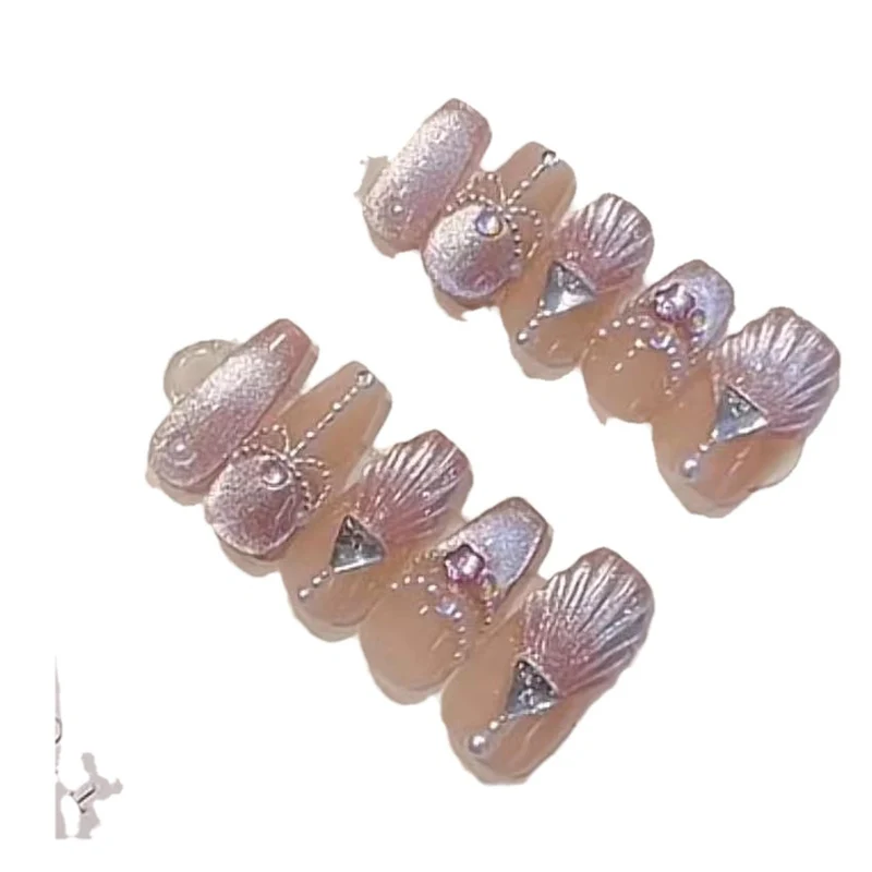 Elegant 3D Floral Design Press-On Nail Set Stornfield