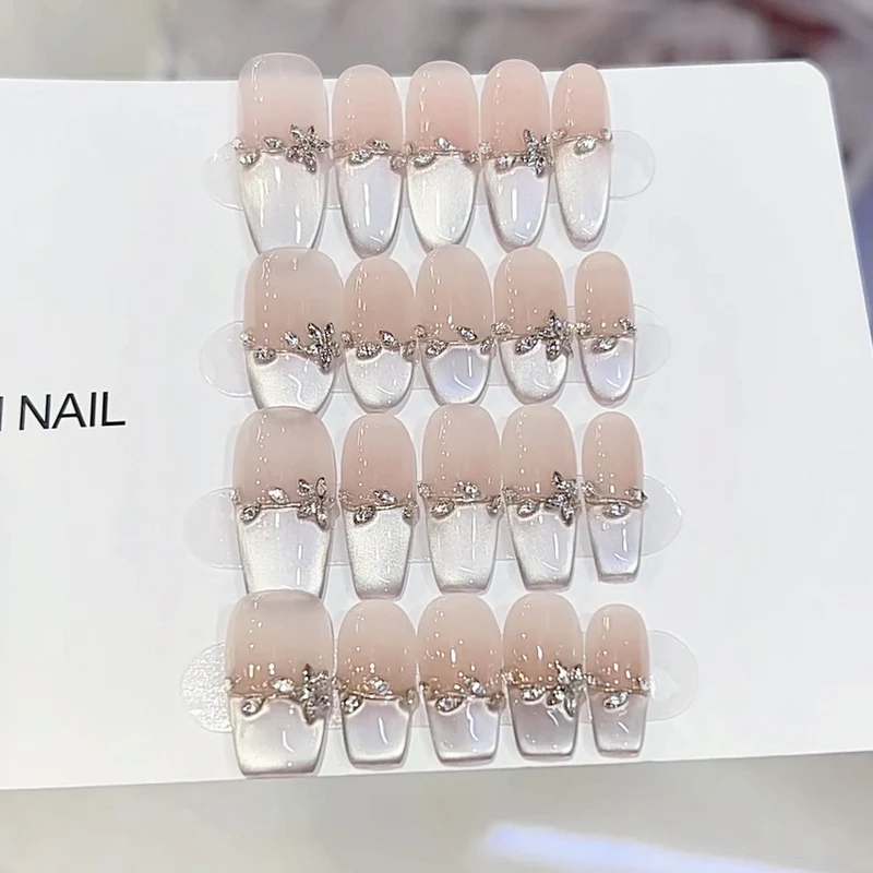 Deluxe Floral-Designed Press-On Nail Set Stornfield