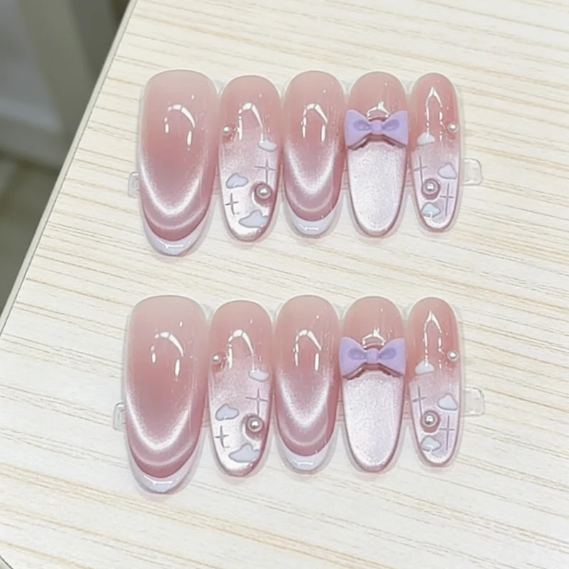 Decorative Press-On Nails Set with Charm Details Stornfield