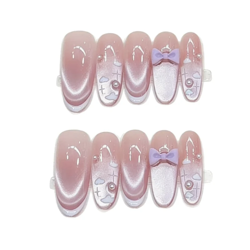 Decorative Press-On Nails Set with Charm Details Stornfield