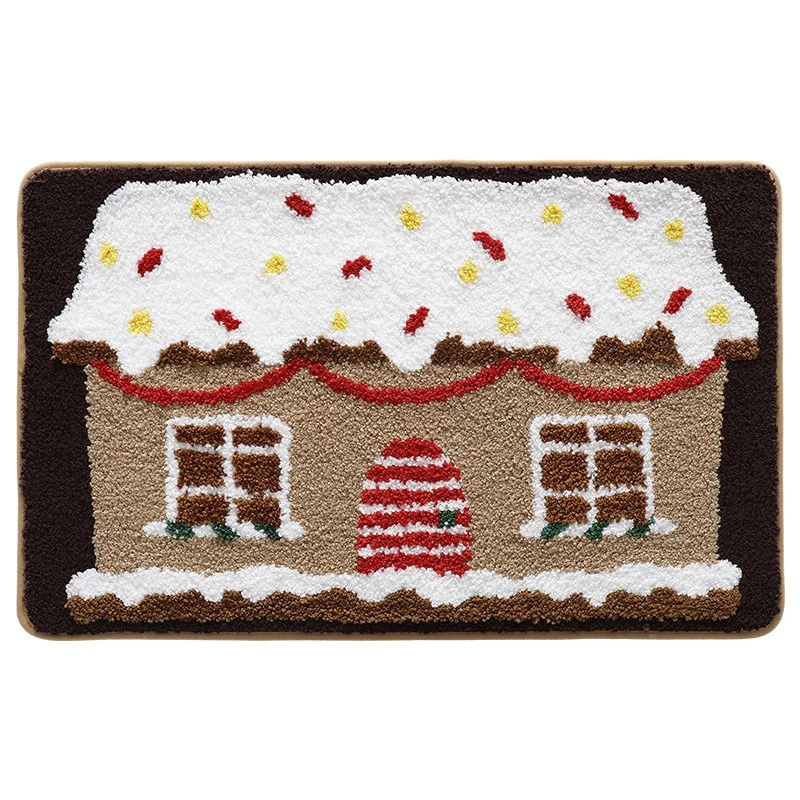 Weihnachtlich gestaltete Badmatte
