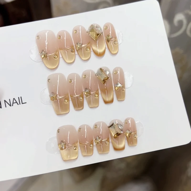 Decorative Press-On Nail Art with Crystal Accents Stornfield