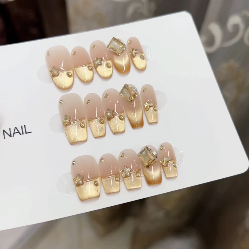 Decorative Press-On Nail Art with Crystal Accents Stornfield