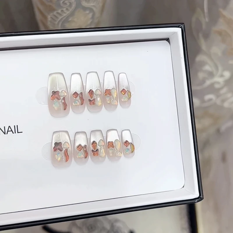 Decorative Press-On Nail Art Set with Butterfly Accents Stornfield