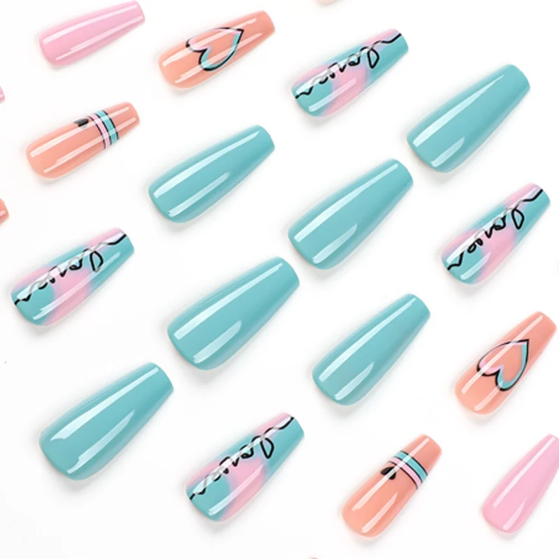 Artful acrylic nails in modern design with creative colors Stornfield