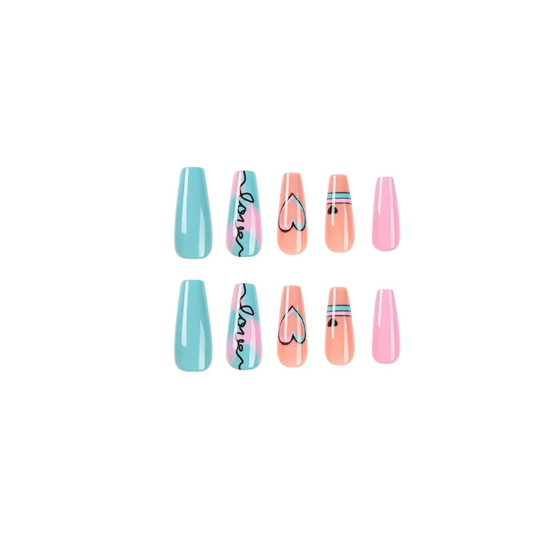 Artful acrylic nails in modern design with creative colors Stornfield