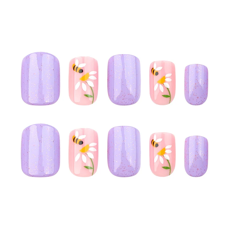 Artfully designed nail extensions with flower design Stornfield